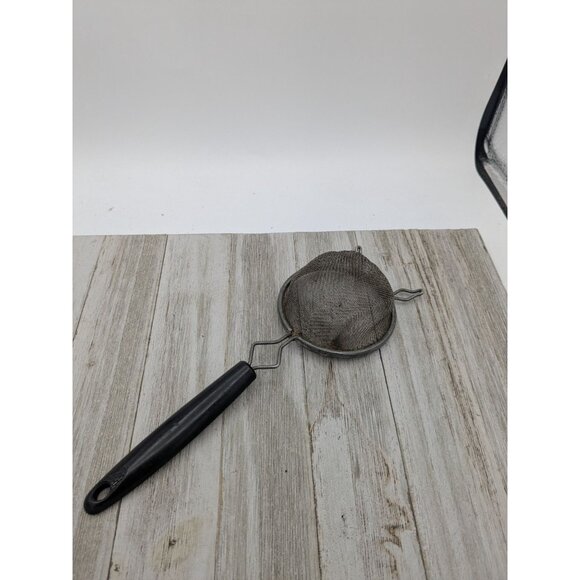 Vintage Ekco #1 Black Handle 9 1/2" Hand Strainer Screen Sifter 2 3/4" Basket - Picture 4 of 7